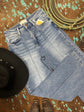 Risen High Rise Wide Leg Pin Tuck Jeans