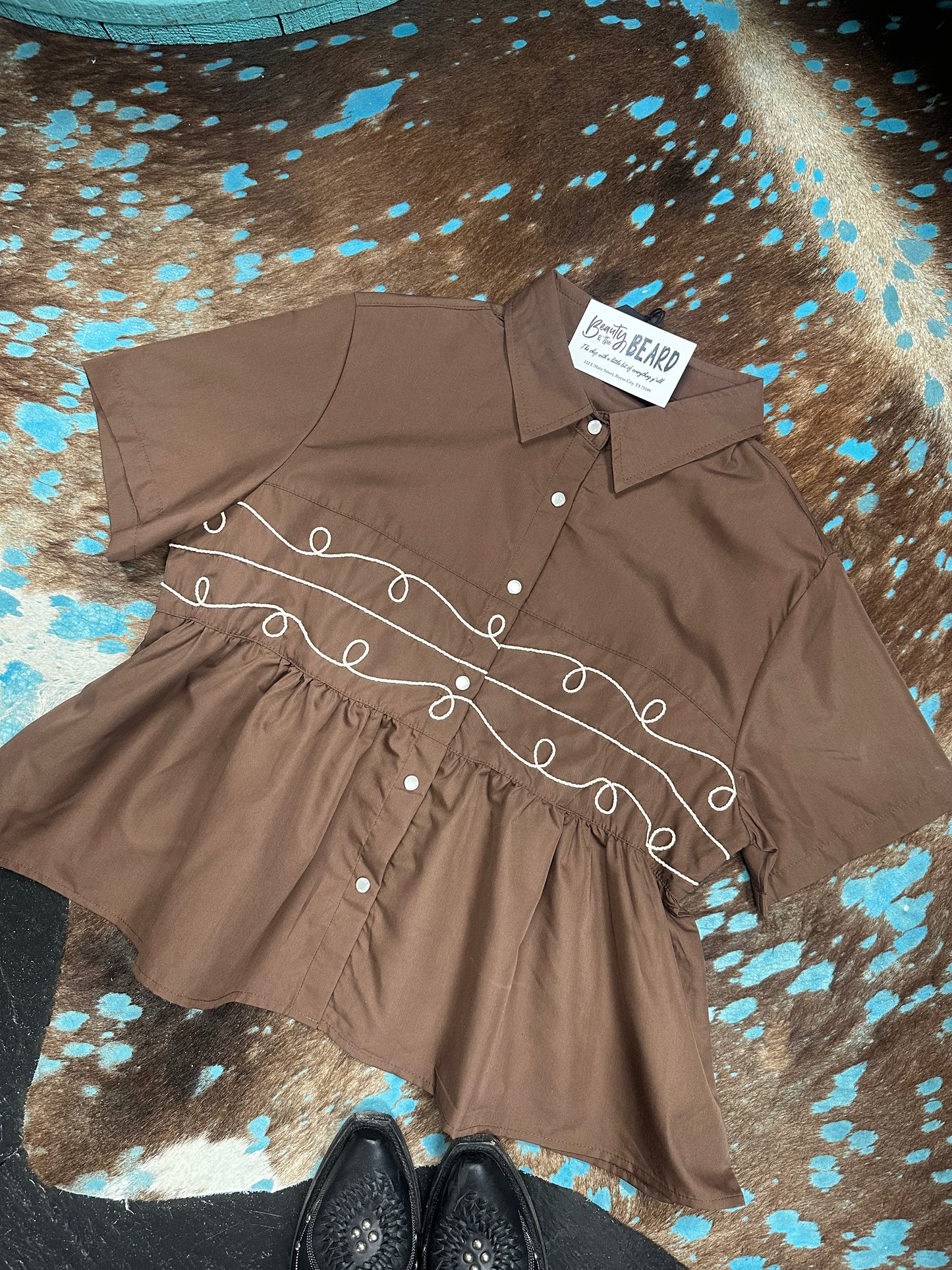 Brown Loopty Lou Blouse
