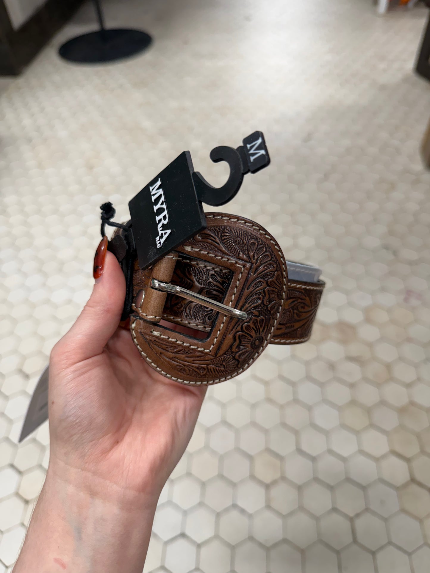 Talon High Desert Brown Tooled-Leather Belt