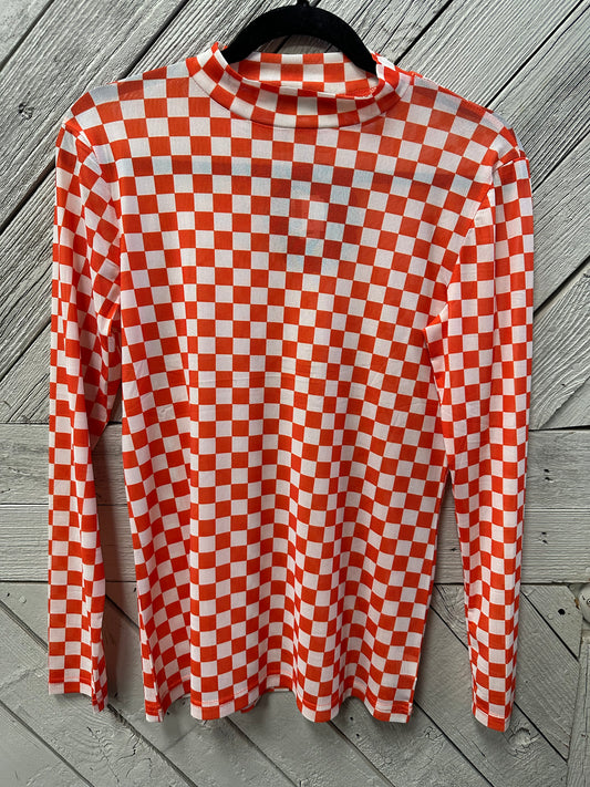 Rally Orange Mesh Top