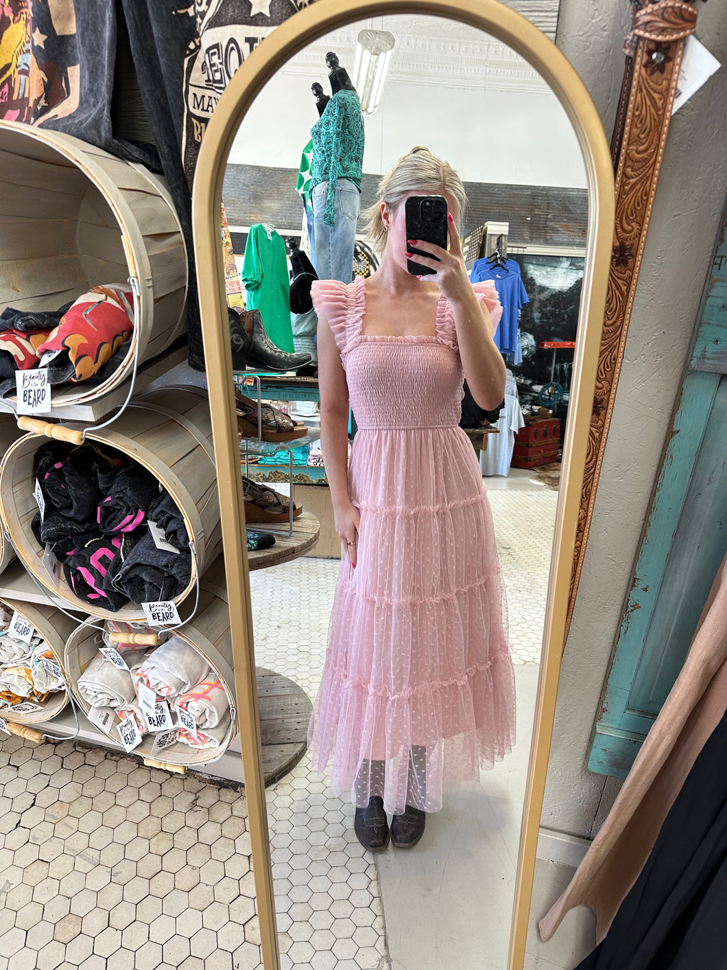 Chiffon Tiered Midi Dress