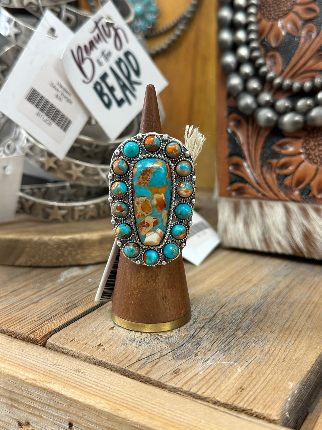 Turquoise/Ember Stone Ring