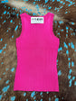 Pink Ribbed Tank  Top