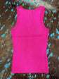 Pink Ribbed Tank  Top