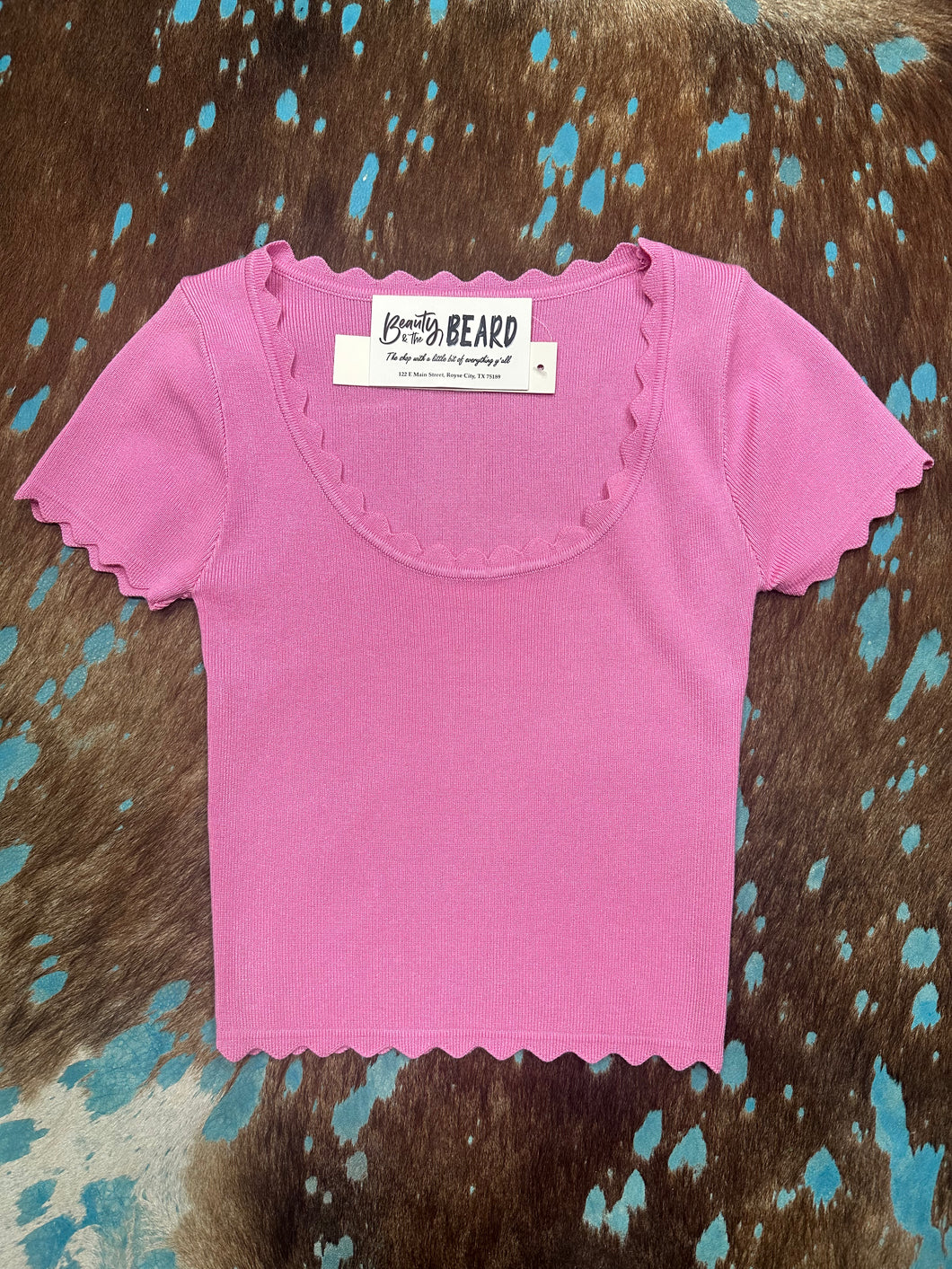 Scalloped Pink Tee