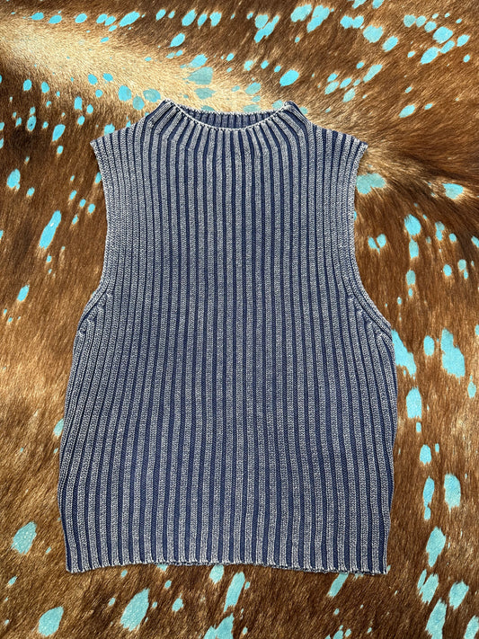 Blue Washed Knit Tank