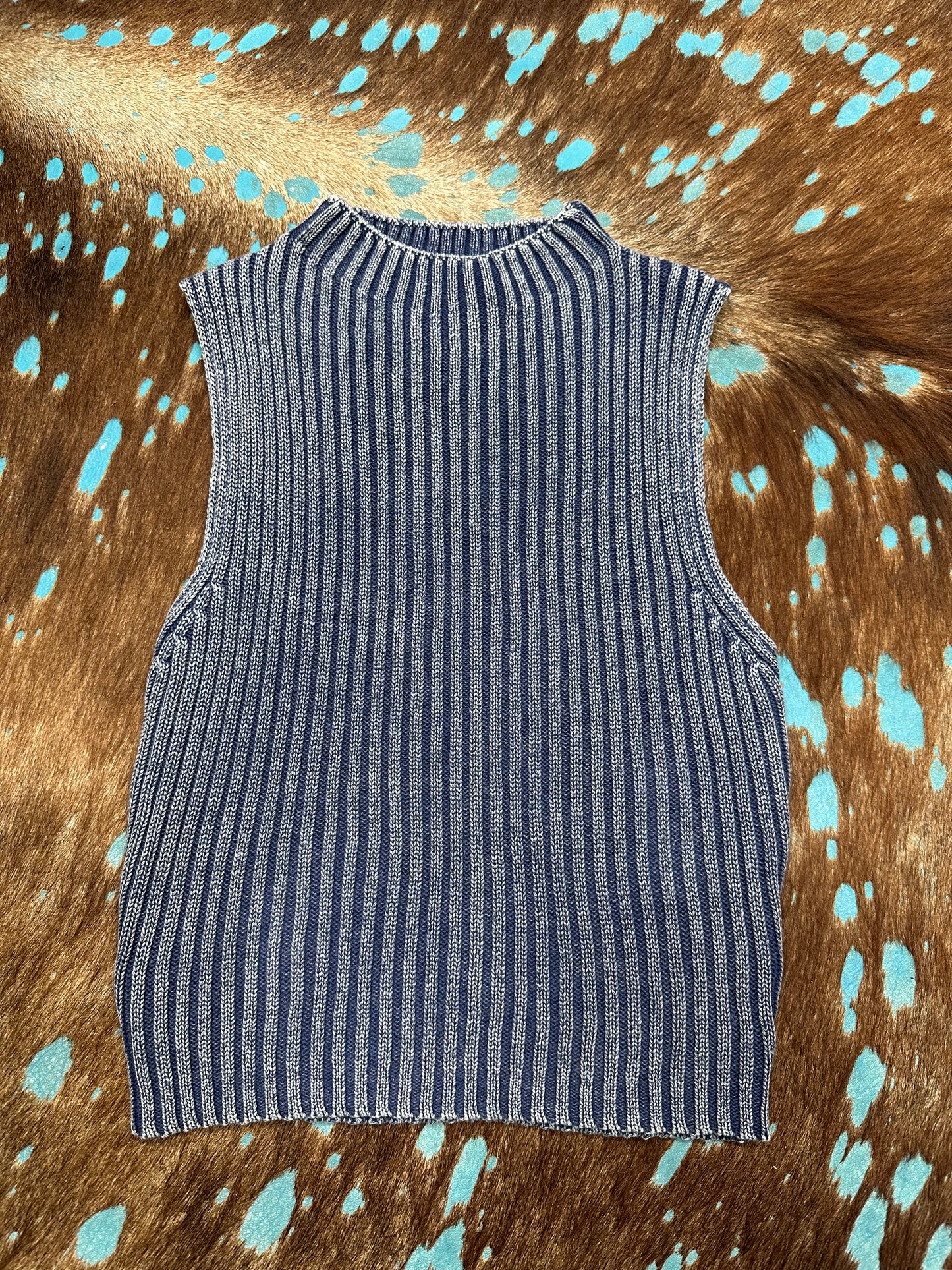 Blue Washed Knit Tank