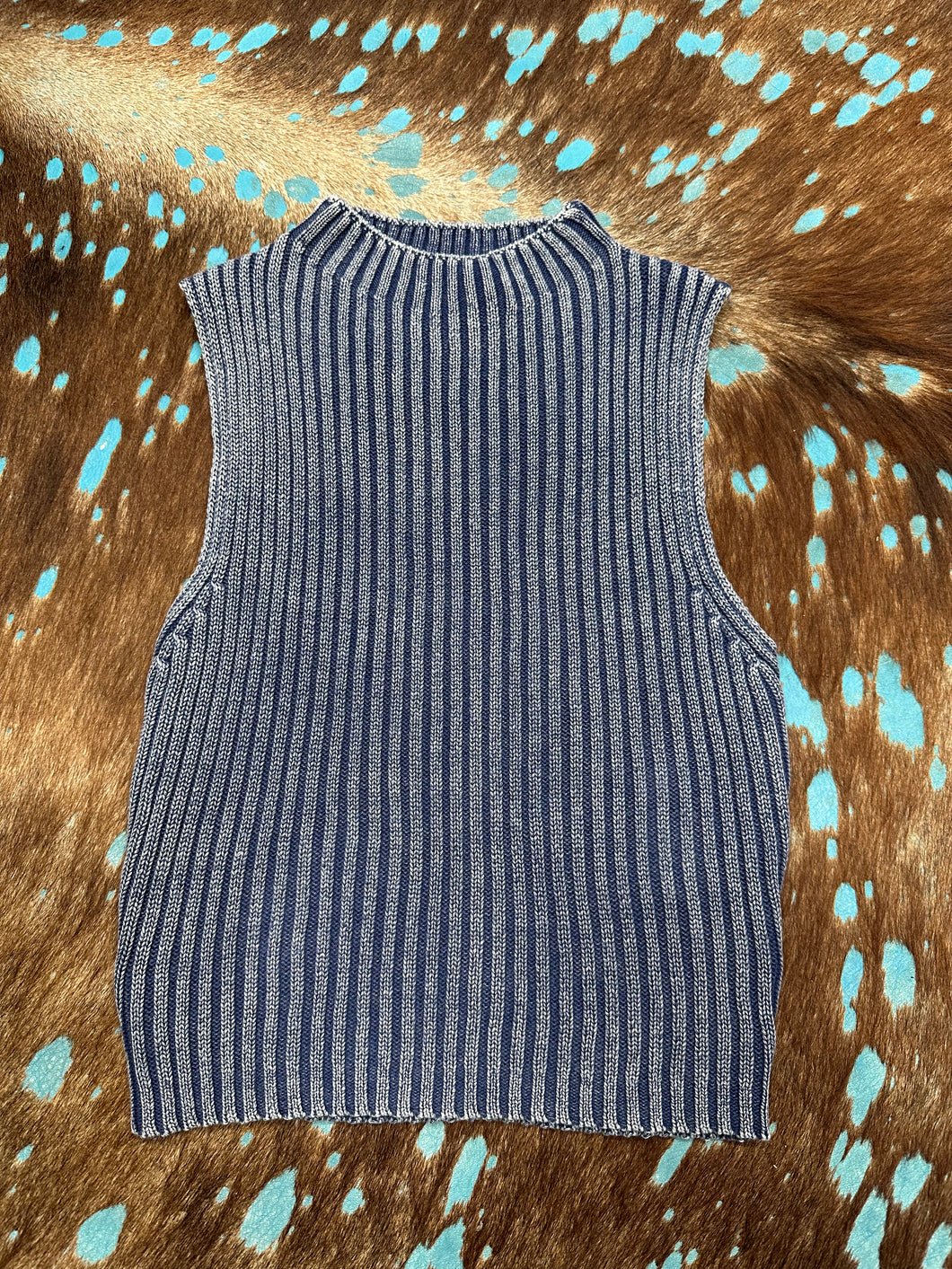 Blue Washed Knit Tank