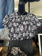 At Dusk Pony Puff Crop Blouse