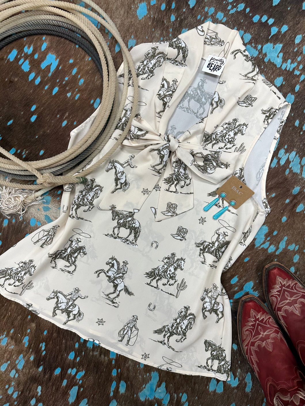 Western Print Tie Tank