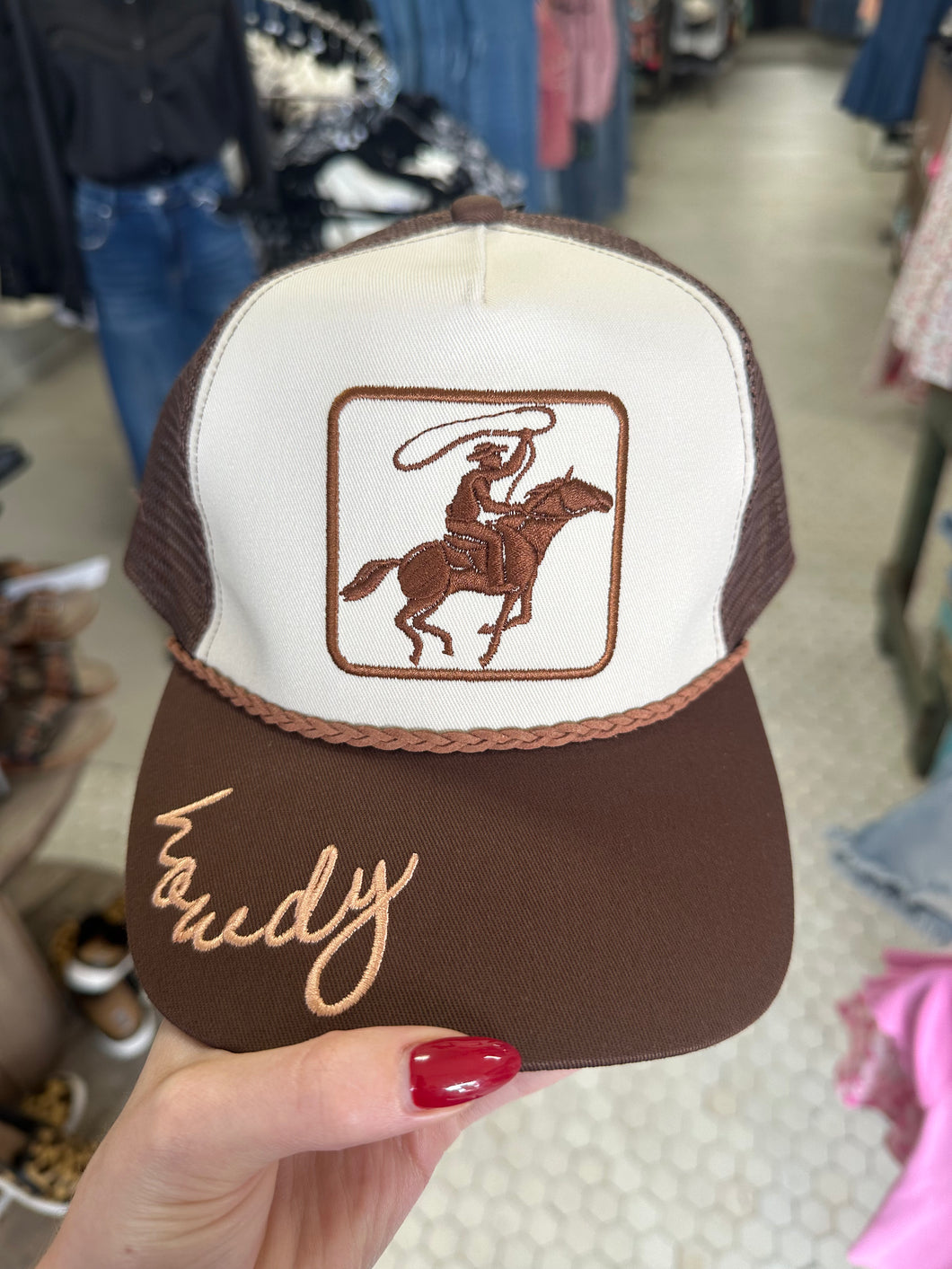 Howdy Cowboy Embroidered Trucker Hat