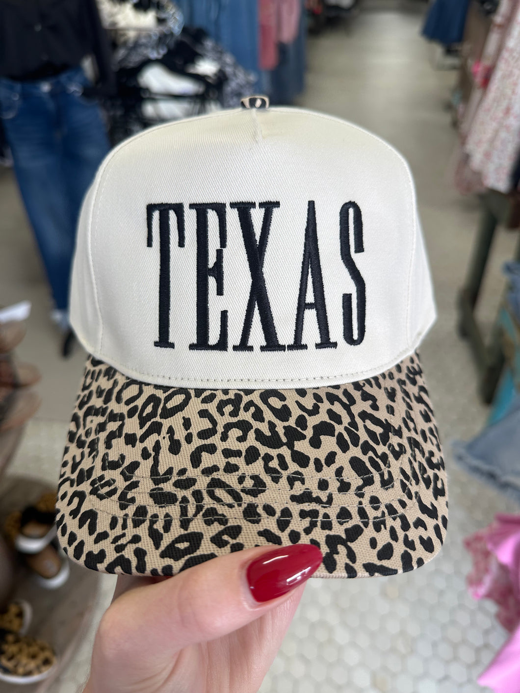 Texas Leopard Embroidered Trucker Hat