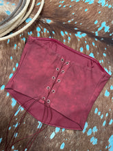 Load image into Gallery viewer, Western Leather Stitched Corset Tube Top
