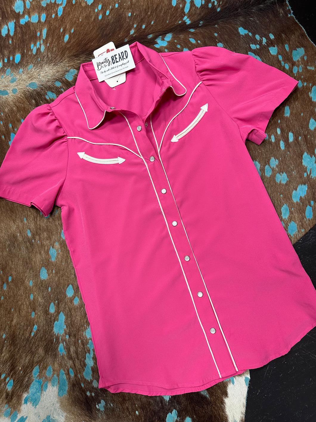 Pink Cowboy Pearl Snap Blouse
