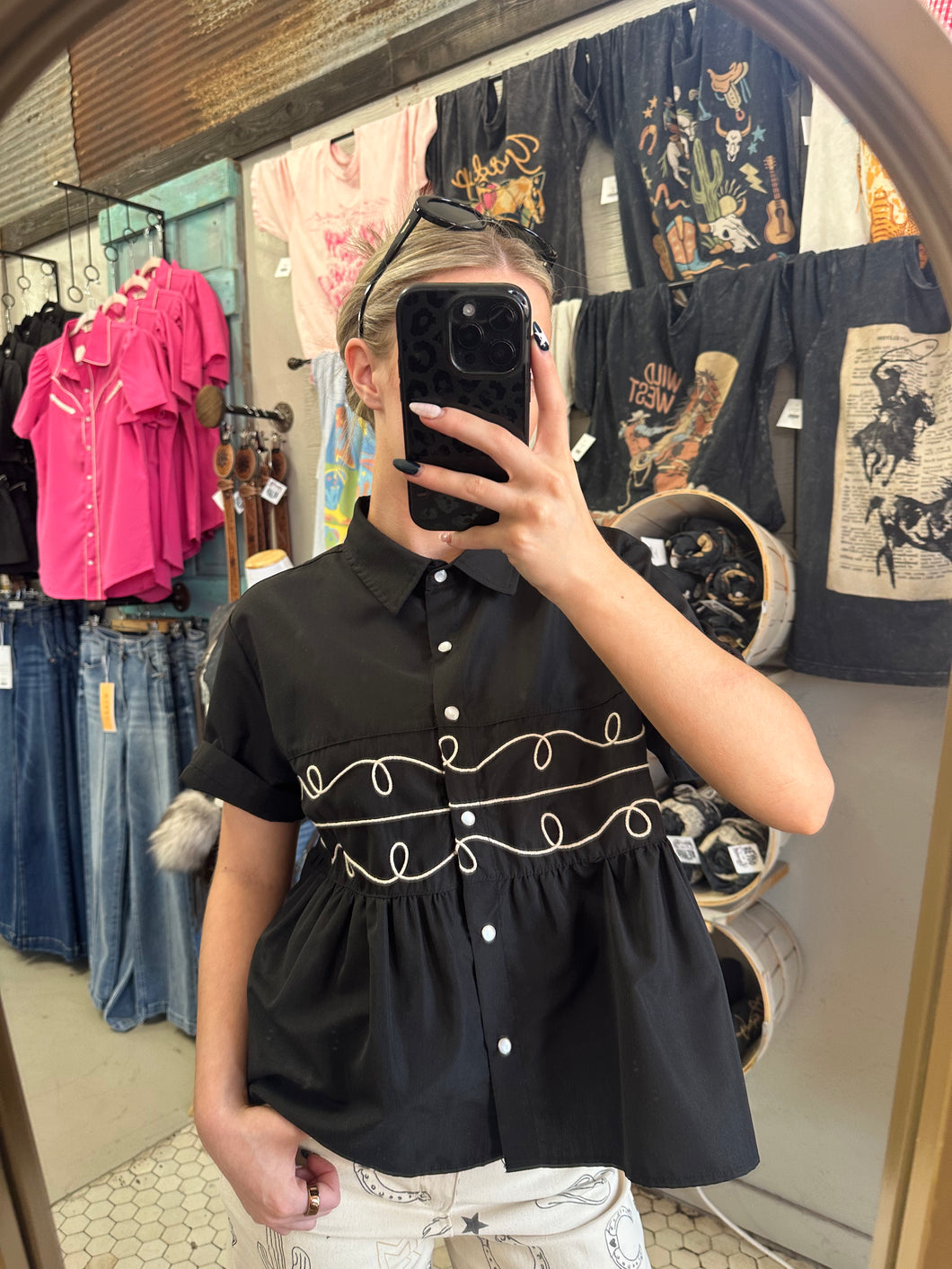 Black Loopty Lou Blouse
