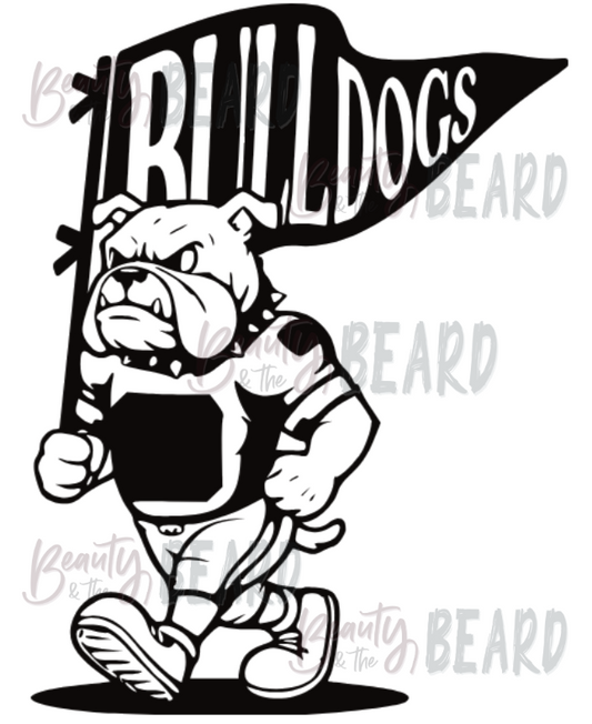 Bulldog Pennant Sublimation Print